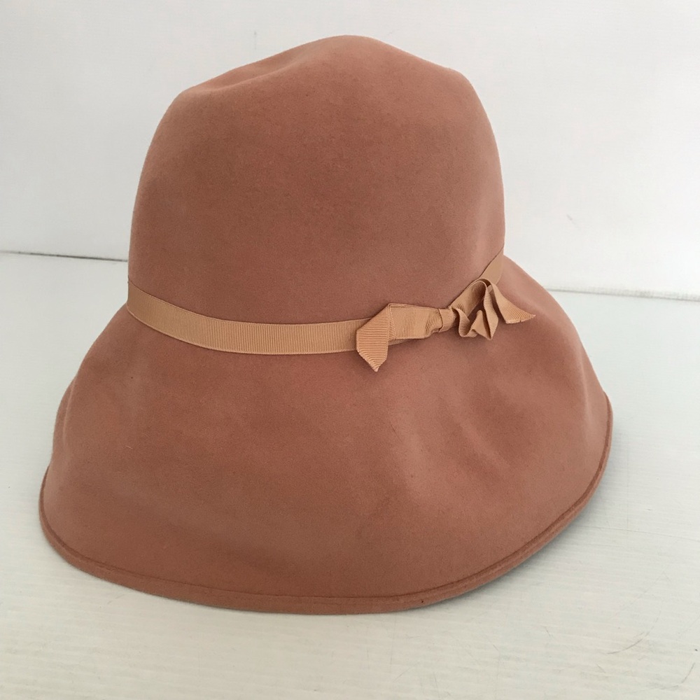 Borsalino Women's Soft Felt Bucket Hat with Ribbon - Clay